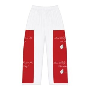 valentine rose pajama pants — romantic red & white loungewear