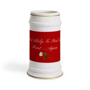 stein mug — "most likely to steal your heart again" floral beer stein (romantic gift)