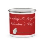 enamel camping mug — 'most likely to forget valentine's day' romantic novelty gift