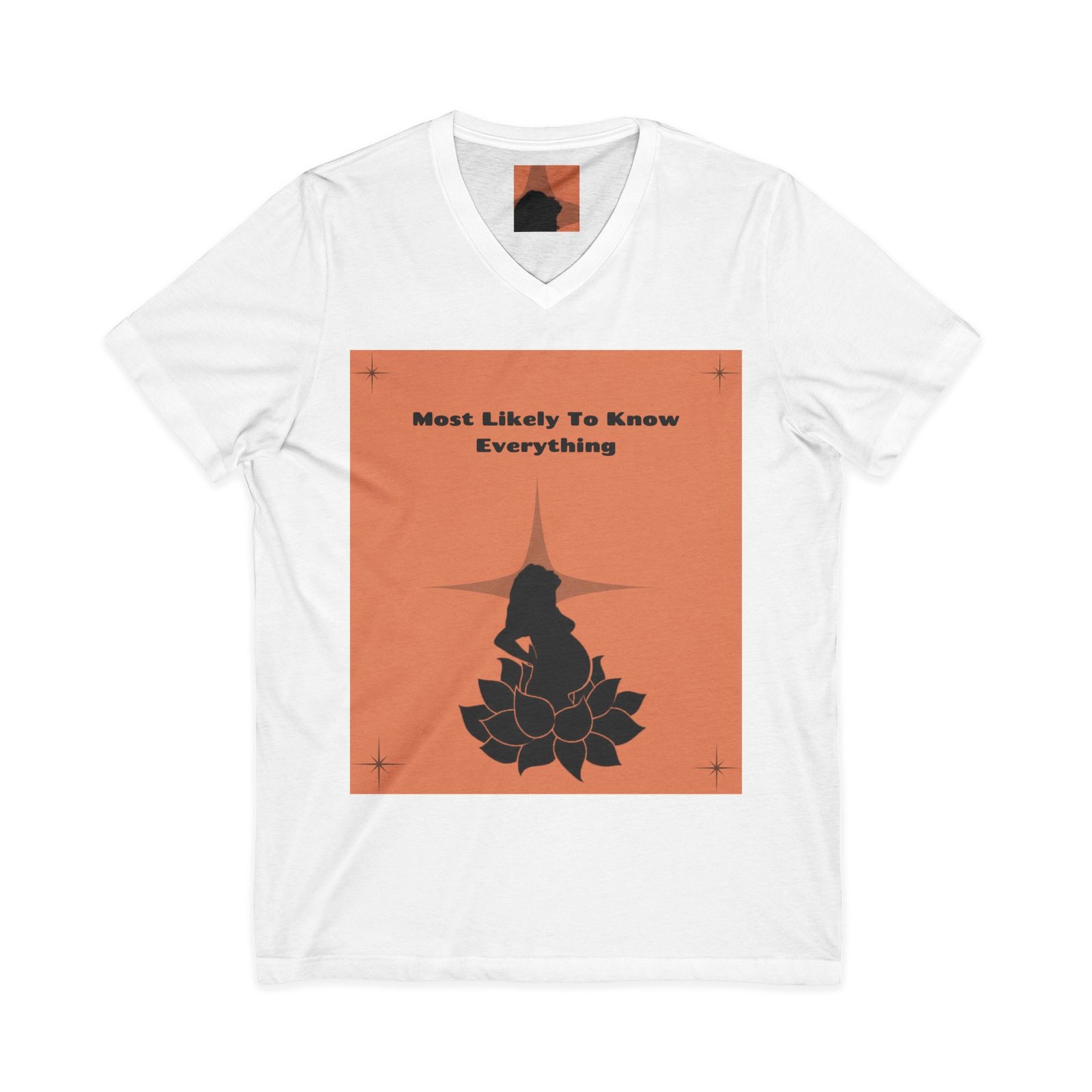 most likely to know everything v neck tee most likely to know everything v neck tee