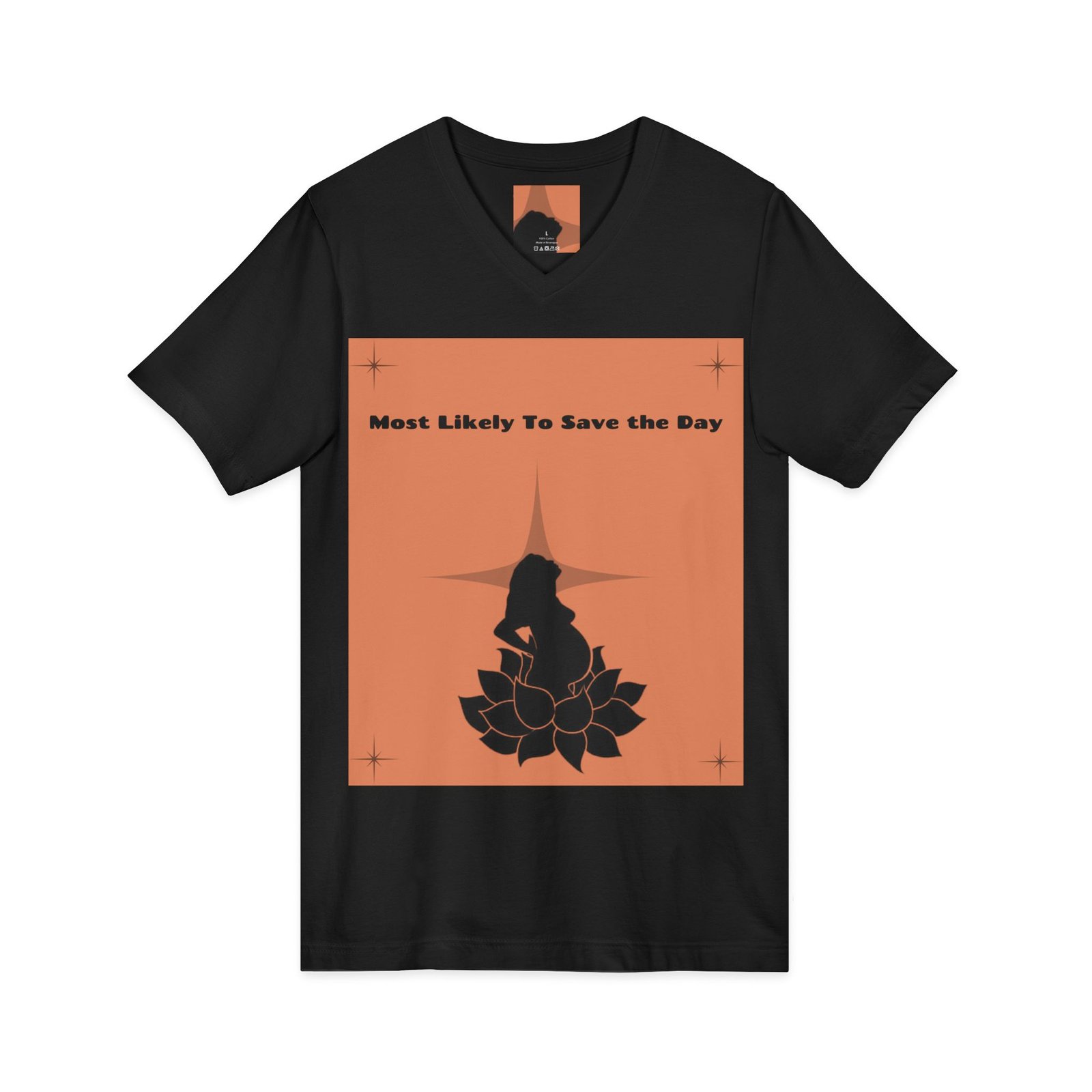 most likely to save the day v neck tee most likely to save the day v neck tee