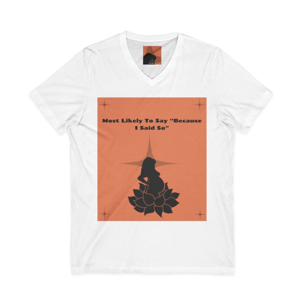 Because I Said So V-Neck Tee — Positive Witch Silhouette Lotus Graphic because i said so v neck tee — positive witch silhouette lotus graphic