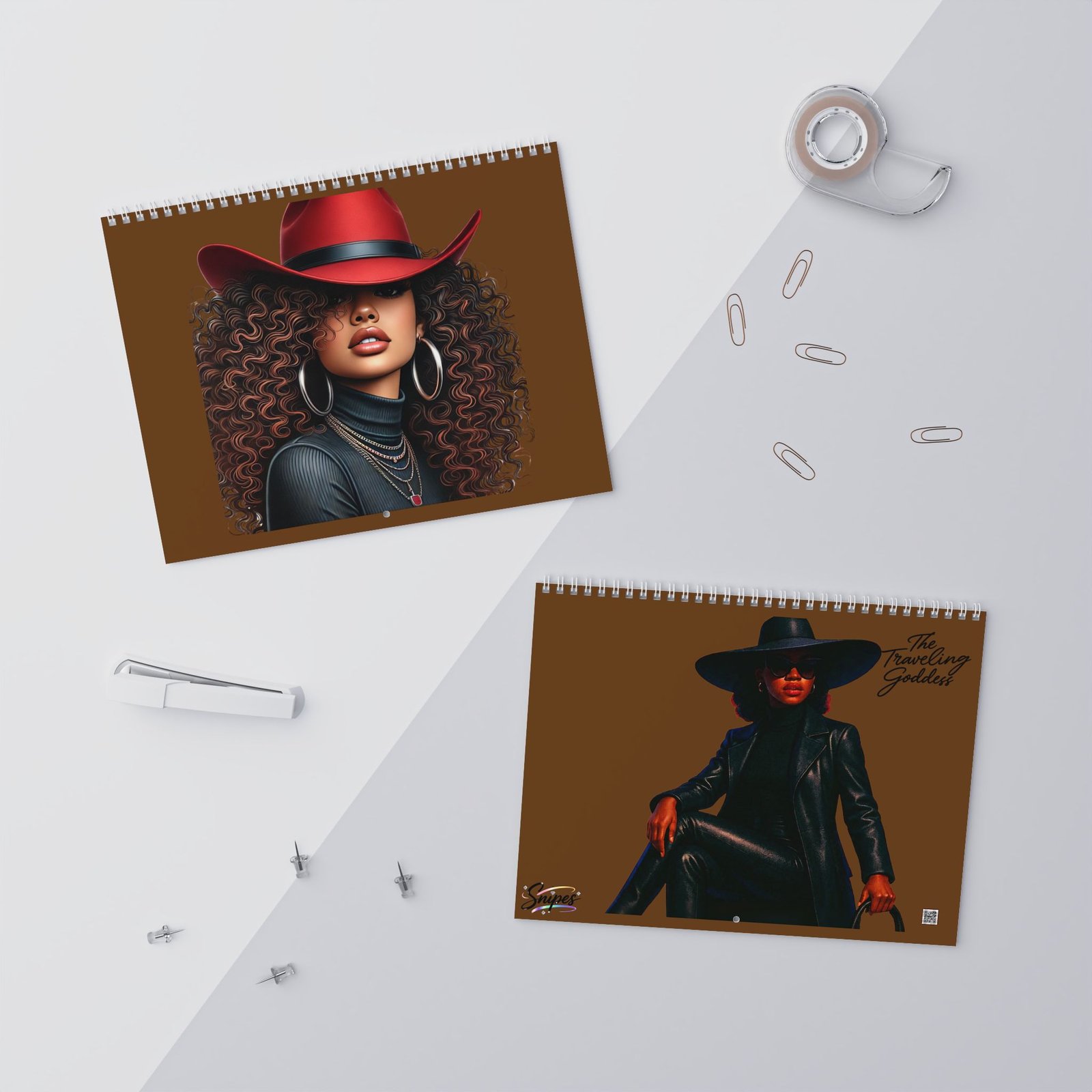 2026 afro cowgirl wall calendar — black art portraits monthly calendar brown 2026 afro cowgirl wall calendar — black art portraits monthly calendar brown