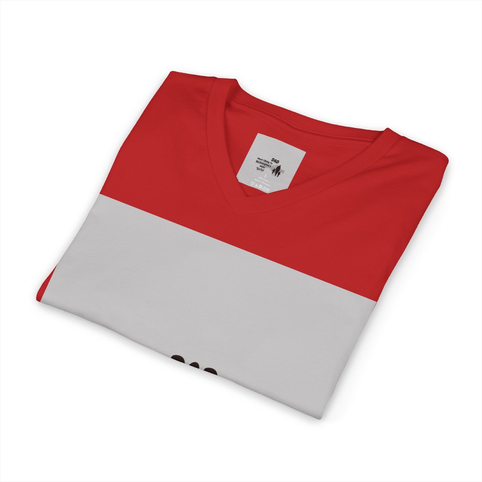 dad 'most likely to be everyone's hero' v neck tee dad 'most likely to be everyone's hero' v neck tee