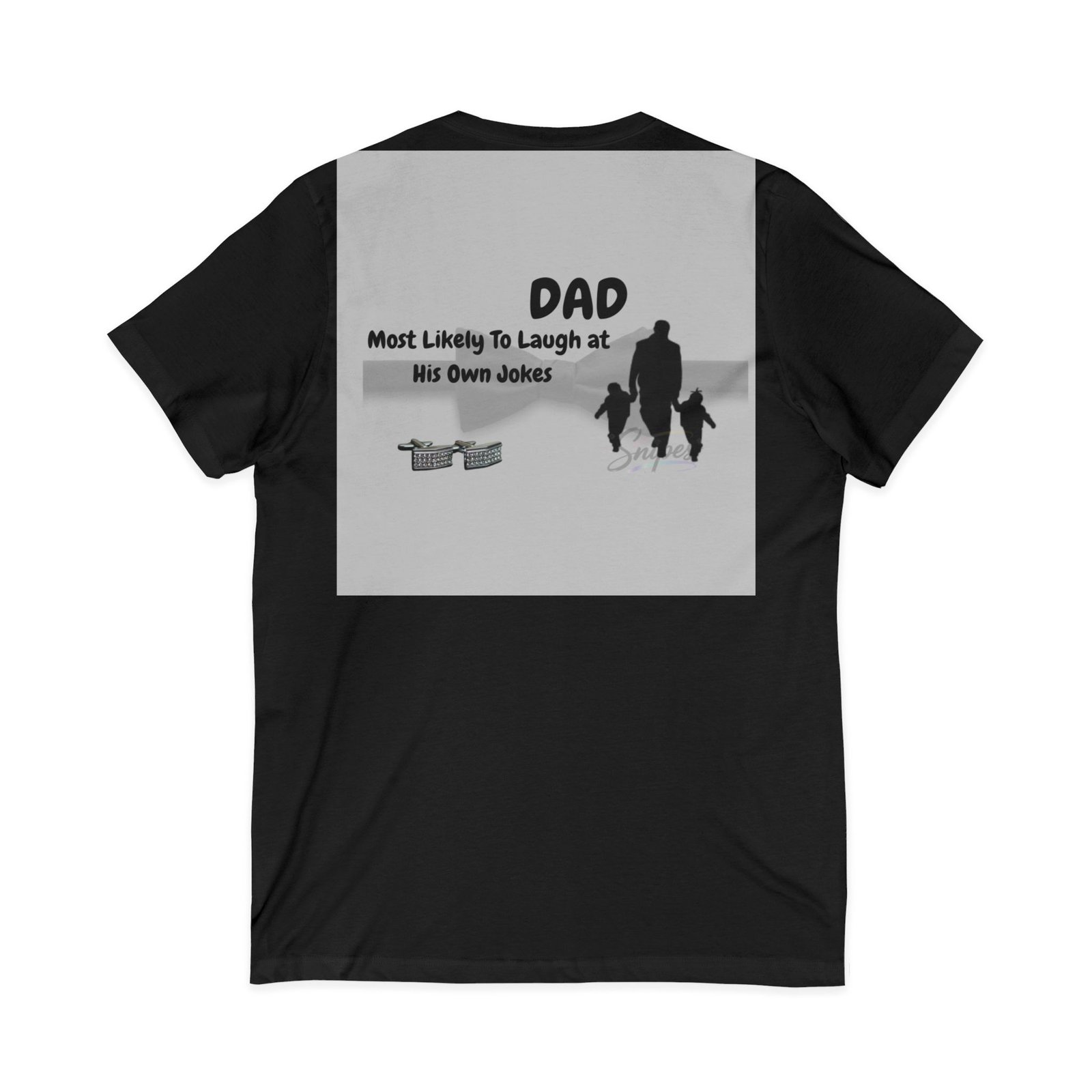 dad v neck tee “most likely to laugh at his own jokes” father’s day t shirt dad v neck tee “most likely to laugh at his own jokes” father’s day t shirt