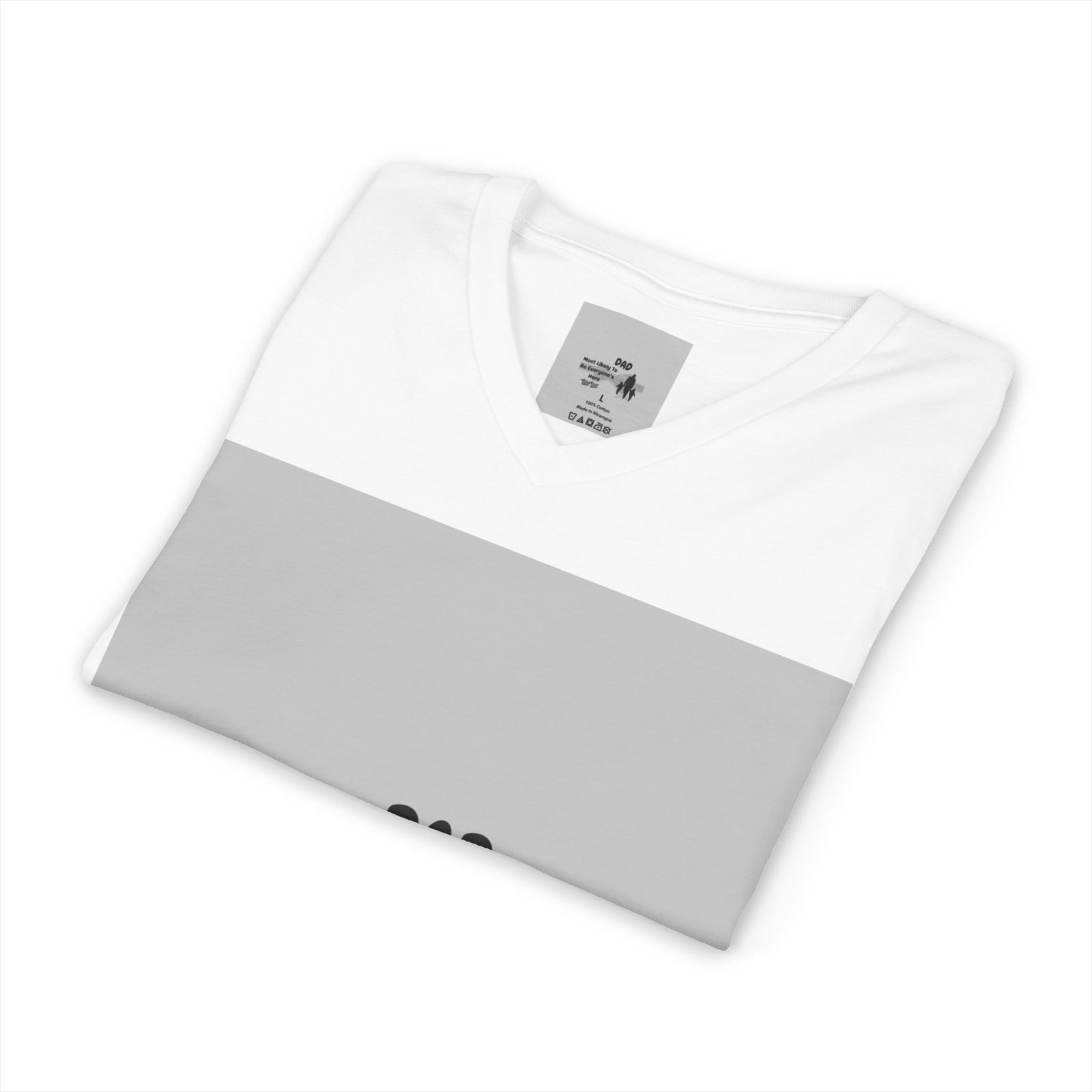 dad 'most likely to be everyone's hero' v neck tee dad 'most likely to be everyone's hero' v neck tee