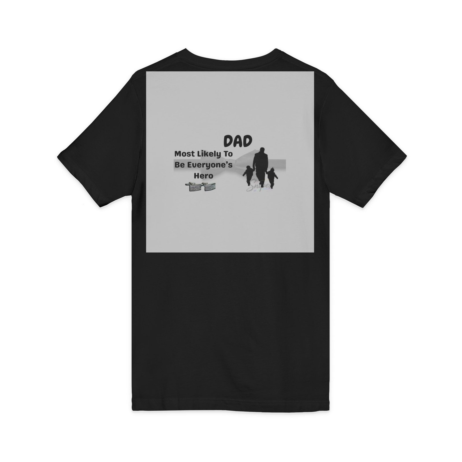 dad 'most likely to be everyone's hero' v neck tee dad 'most likely to be everyone's hero' v neck tee